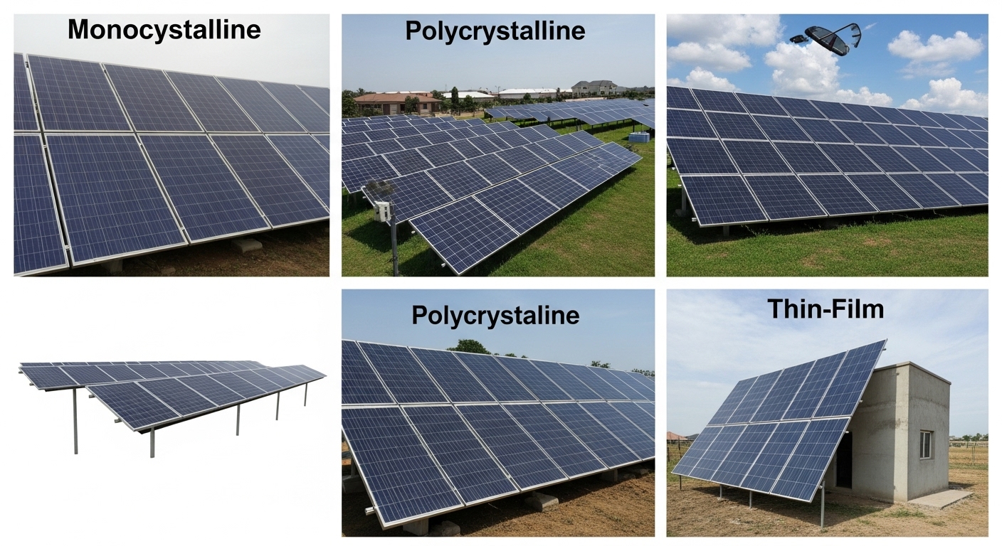 Nigerian man installing solar panels in Abuja, Nigeria